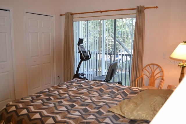 bedroom with access to outside