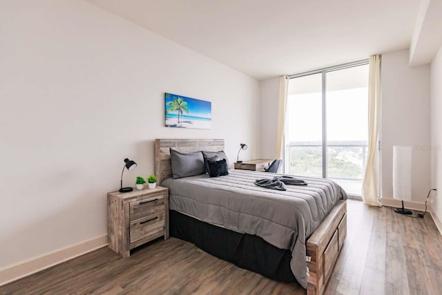 bedroom featuring dark wood-type flooring