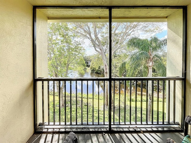 balcony with a water view