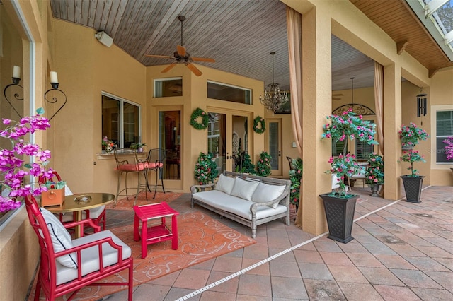 view of patio / terrace with ceiling fan