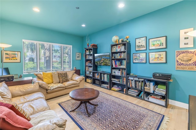 living room featuring light hardwood / wood-style floors