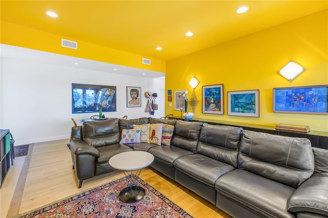 living room featuring hardwood / wood-style flooring