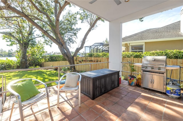 view of patio / terrace featuring grilling area