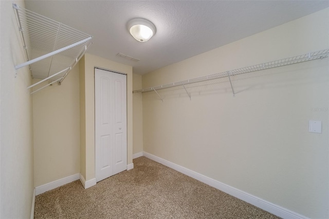 walk in closet featuring carpet