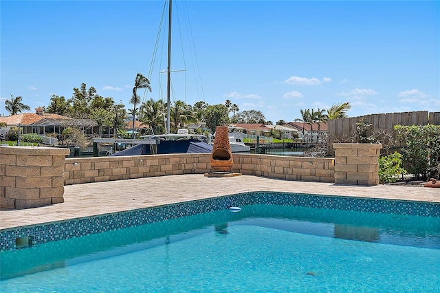 outdoor pool with fence