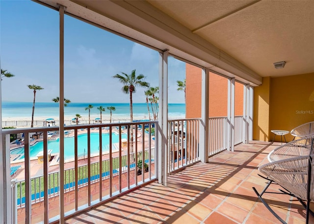16500 Gulf Blvd Unit 352, North Redington Beach, FL 33708 - balcony with view of water and beach and view of pool area