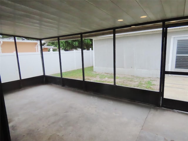 view of unfurnished sunroom