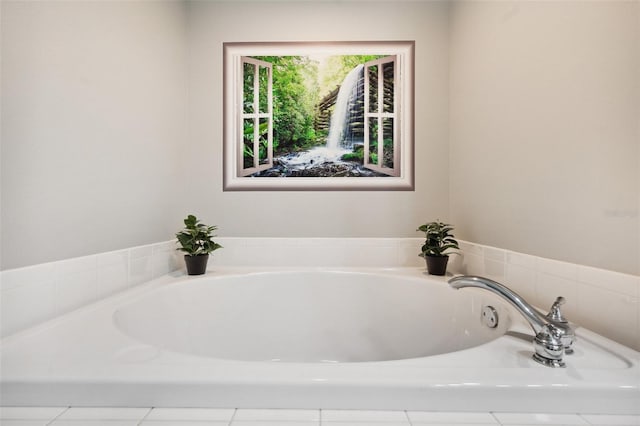 bathroom with a tub