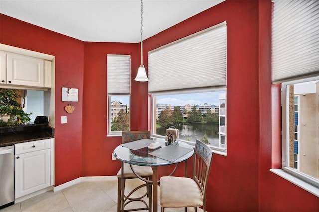 view of tiled dining room