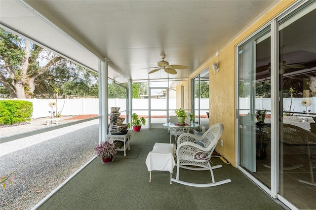 24617 Laurel Ridge Dr, Lutz, FL 33559 - sunroom featuring ceiling fan