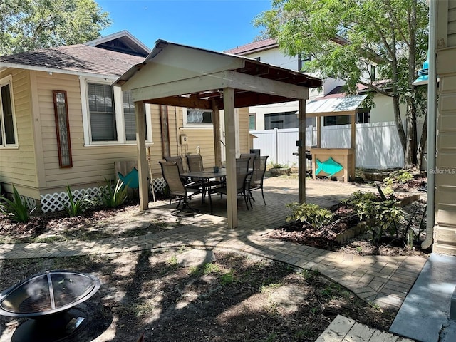 view of patio / terrace featuring a gazebo