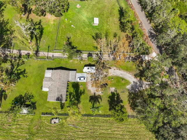 aerial view with a rural view