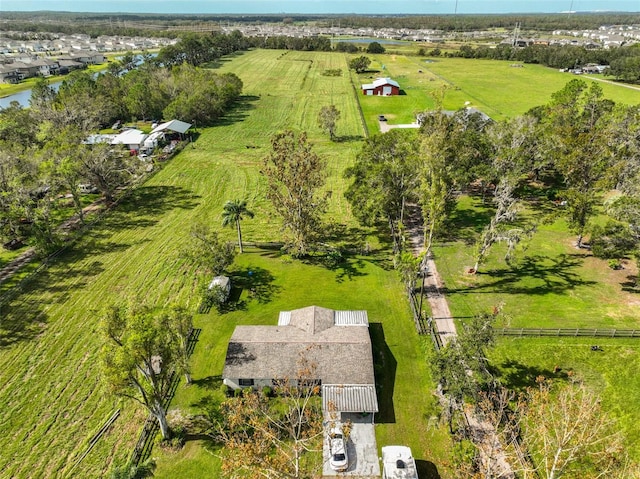 bird's eye view with a rural view