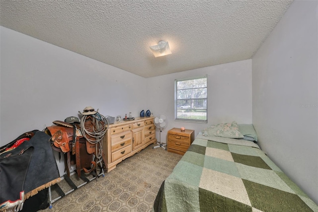 bedroom with a textured ceiling