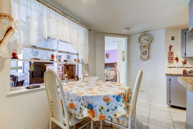 view of tiled dining area