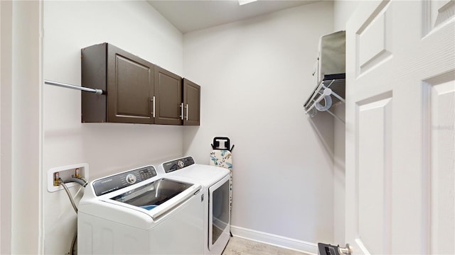 laundry room with washer and clothes dryer and cabinets