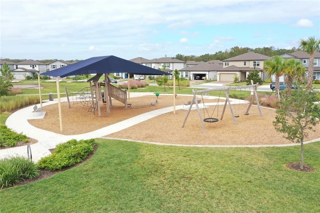 view of play area with a lawn