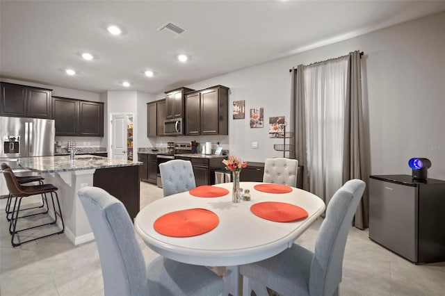 dining area with sink