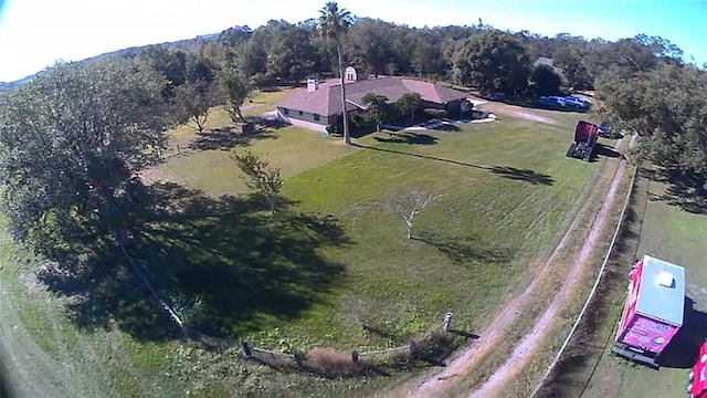 drone / aerial view with a rural view