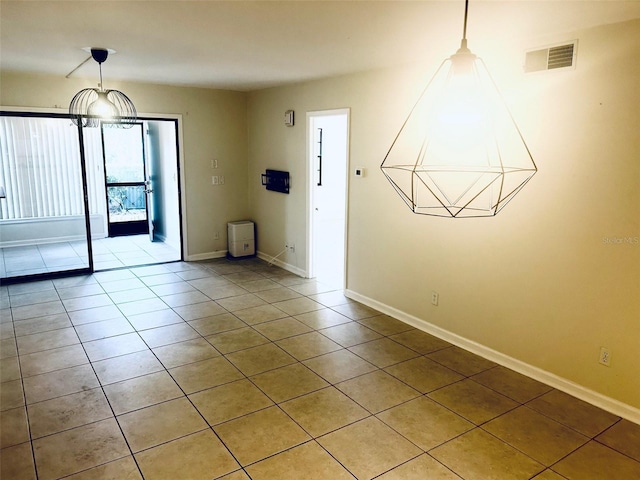 interior space featuring light tile patterned floors