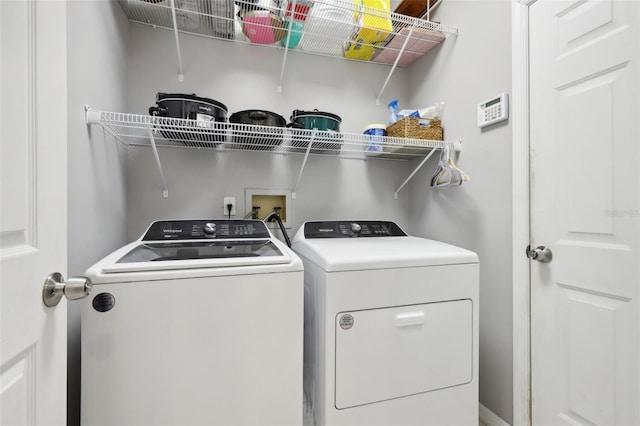 laundry area featuring washer and dryer