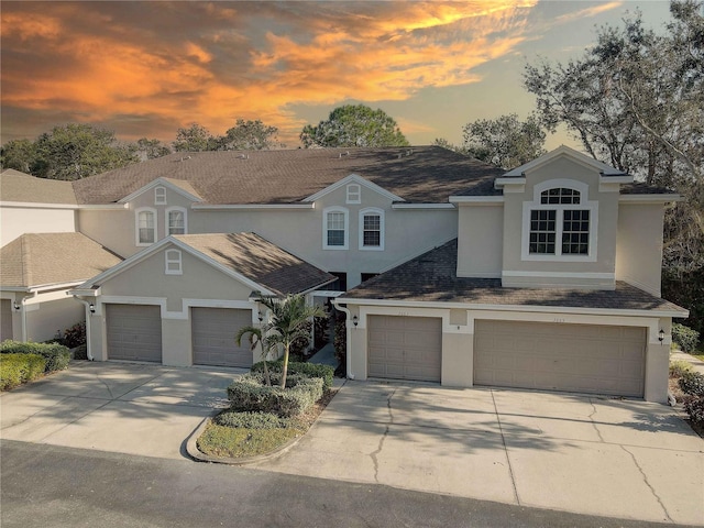 view of front of home with a garage