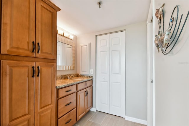 bathroom featuring vanity and tile patterned floors