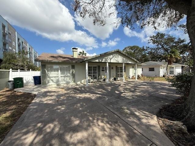 single story home with a patio area