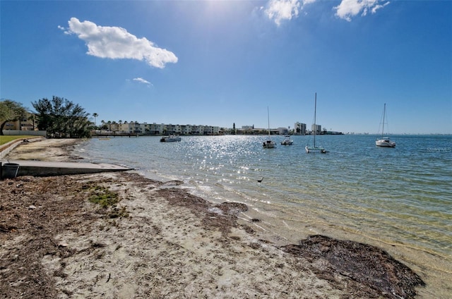 water view with a view of the beach