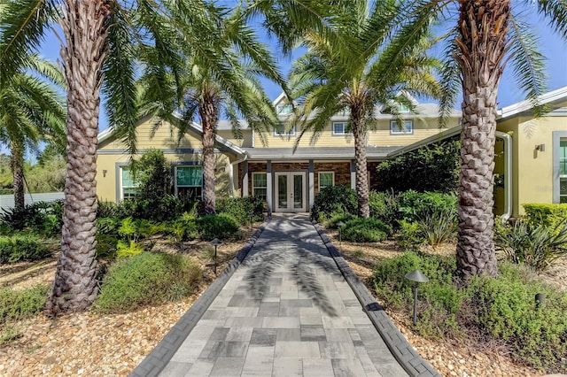 view of front of house with french doors