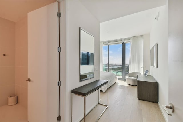 bedroom featuring light hardwood / wood-style floors