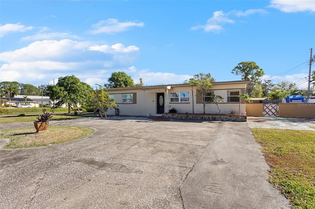 view of single story home