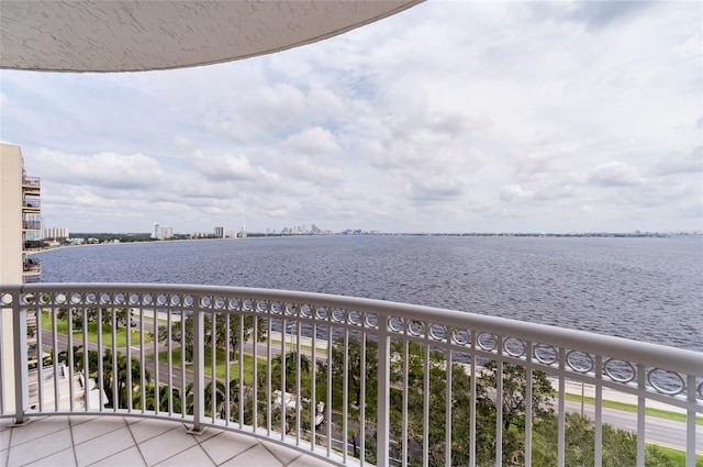 balcony with a water view