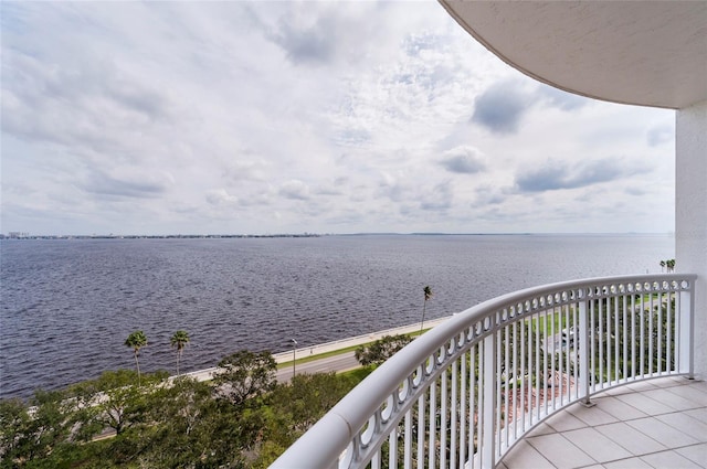 balcony with a water view