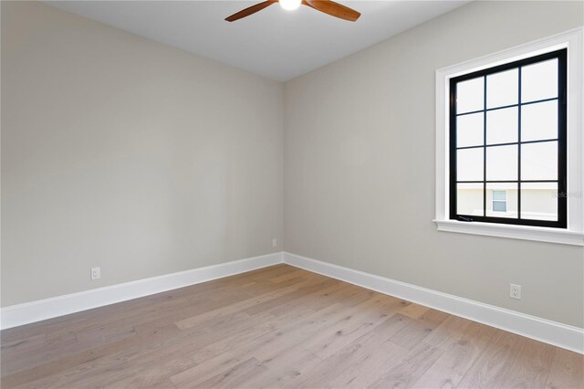 4633 W Lowell Ave, Tampa, FL 33629 - empty room featuring ceiling fan, light wood finished floors, and baseboards