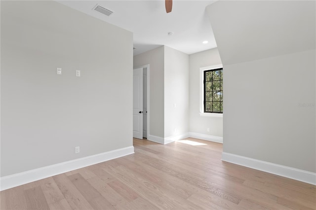 4633 W Lowell Ave, Tampa, FL 33629 - unfurnished room featuring baseboards, light wood-type flooring, ceiling fan, and recessed lighting