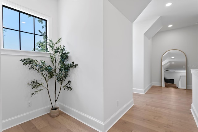 4633 W Lowell Ave, Tampa, FL 33629 - hallway featuring light wood finished floors, baseboards, and recessed lighting
