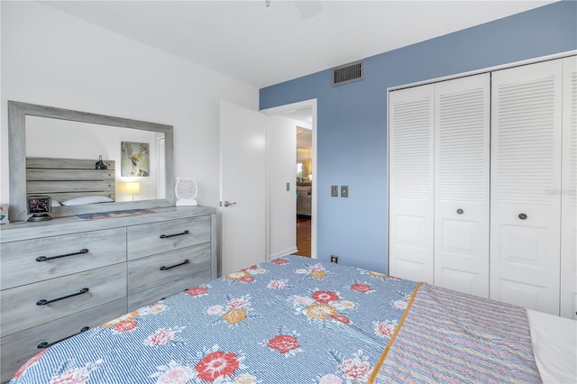 bedroom featuring a closet