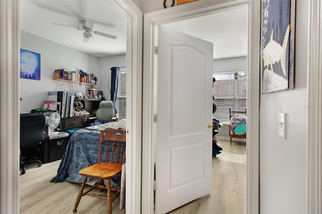 hallway featuring light hardwood / wood-style flooring