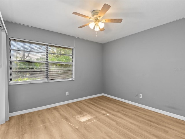 empty room featuring a wealth of natural light and light hardwood / wood-style flooring