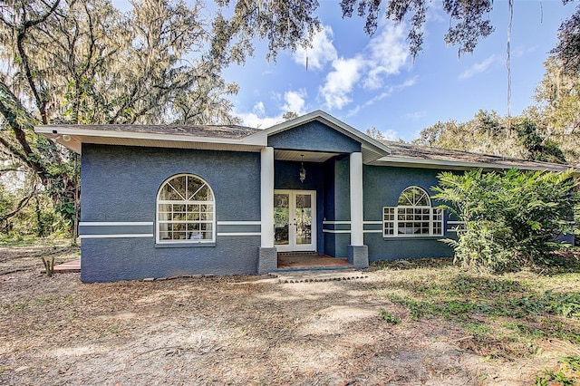 view of front of home with french doors