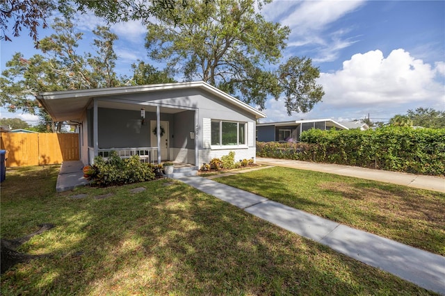 view of front of home with a front yard