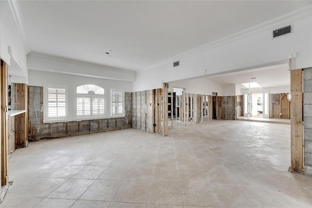 empty room with ornamental molding