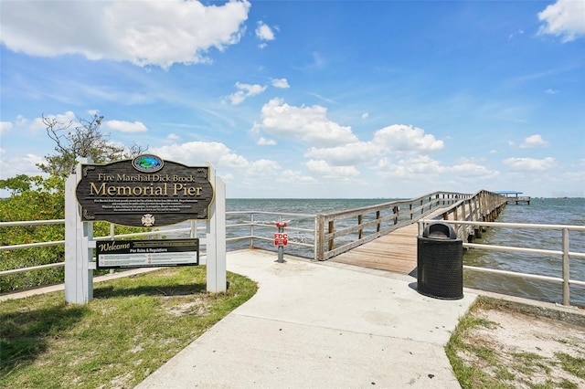 view of community featuring a water view