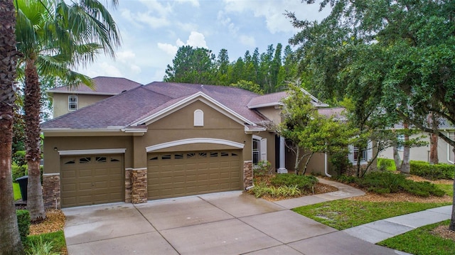 view of front of home featuring a garage