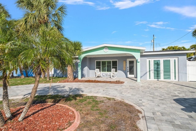 view of front of house featuring french doors