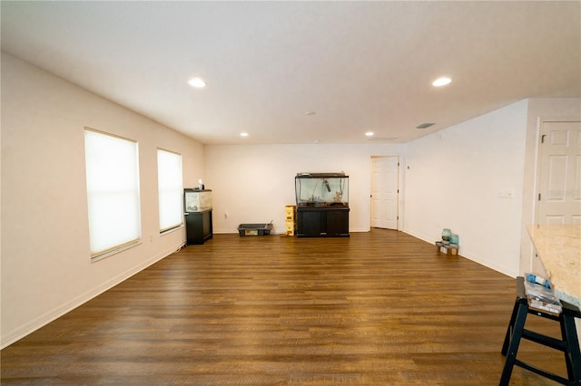 living room featuring dark hardwood / wood-style flooring