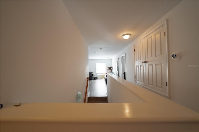 hallway featuring wood-type flooring