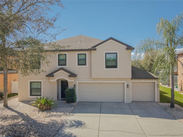 view of front of home with a garage