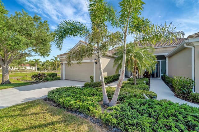 view of front of home with a garage